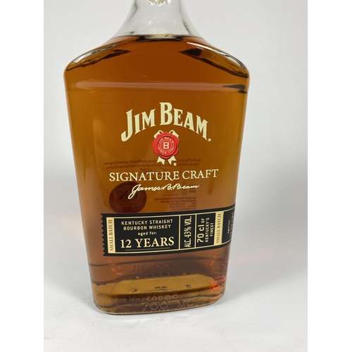 482 - 1 X 70CL BOTTLE - JIM BEAM 12 YEAR OLD SIGNATURE CRAFT