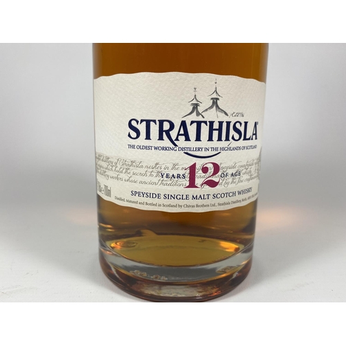 496 - 1 X 70CL BOTTLE - STRATHISLA 12 YEAR OLD SPEYSIDE SINGLE MALT SCOTCH WHISKY