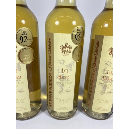 383 - 3 X 35CL BOTTLES - ECHEVERRA LATE HARVEST 2015 SAUVIGNON BLANC