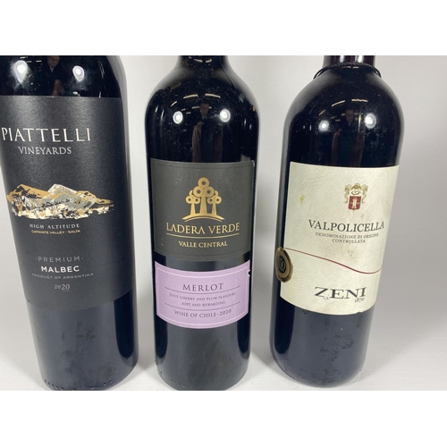 389 - 3 X MIXED 75CL BOTTLES - PIATTELLI, LADERA VERDE, VALPOLICELLA WINES