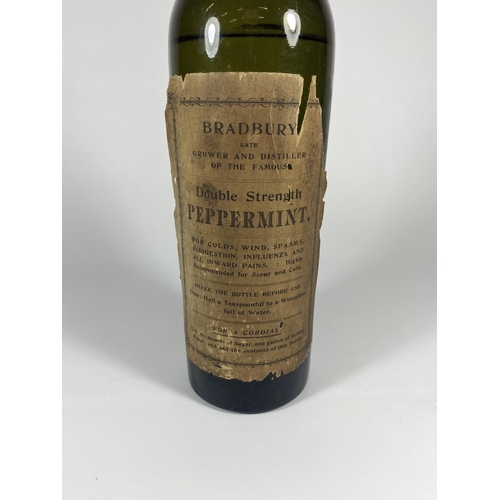 394 - 1 X 75CL BOTTLE - BRADBURY DOUBLE STRENGTH PEPPERMINT CORDIAL