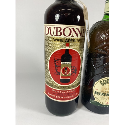 399 - 2 BOTTLES - A 1 LITRE BOTTLE OF BOOMSMA OUD FRIESCHE BEERENBURGER & DUBONNEE SPIRIT