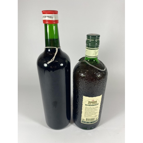 399 - 2 BOTTLES - A 1 LITRE BOTTLE OF BOOMSMA OUD FRIESCHE BEERENBURGER & DUBONNEE SPIRIT