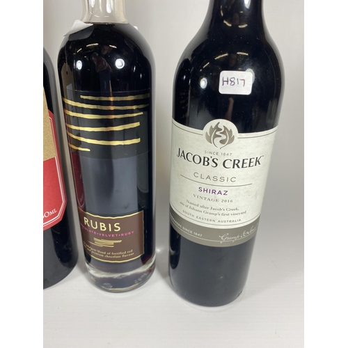 401 - 5 X MIXED BOTTLES - RUBIS, JACOB'S CREEK, LAKE COUNTY CABERNET SAUVIGNON 2019, VINHO VERDE & DAO TIN... 