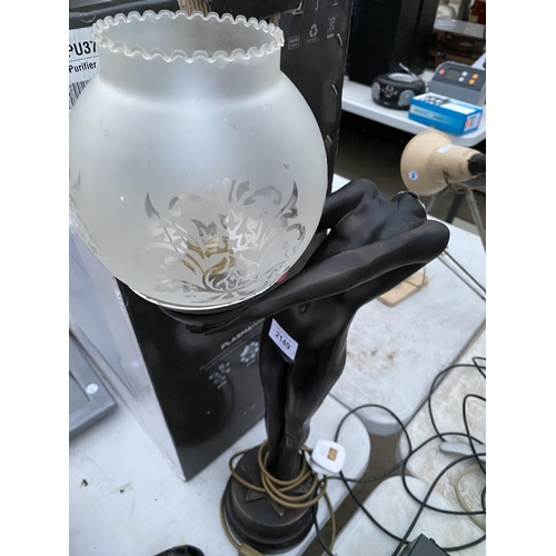 2149 - A TABLE LAMP IN THER FORM OF A FEMALE FIGURE (HEAD NEEDS RE ATTACTCHING)