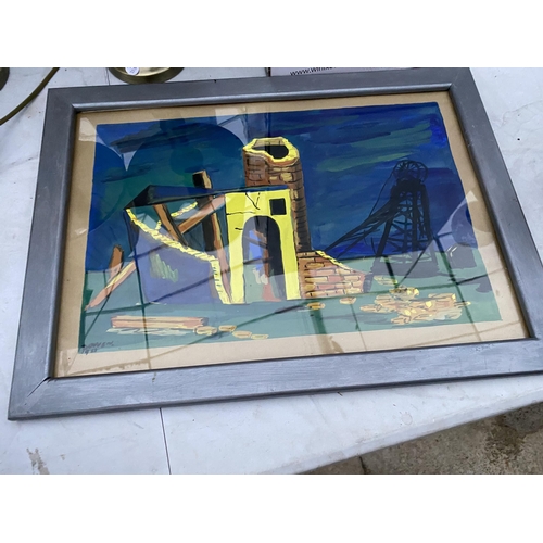 2151 - TWO FRAMED ABSTARCT PRINTS