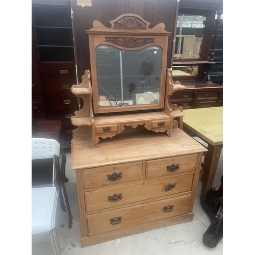 2667 - A VICTORIAN SATINWOOD DRESSING CHEST, 42