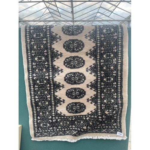 2188 - A PAKISTAN BOKHARA BEIGE HALL RUNNER - 4' X 2'