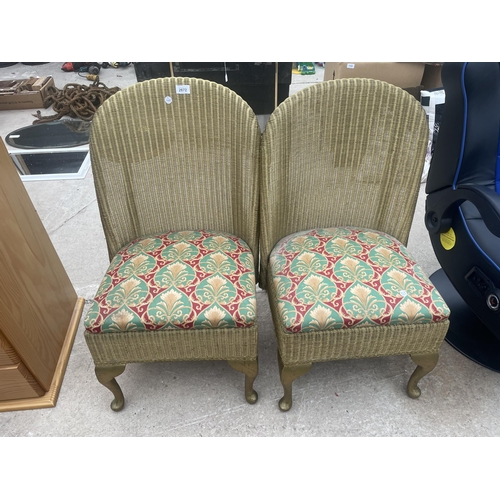 2672 - A PAIR OF LLOYD LOOM BEDROOM CHAIRS