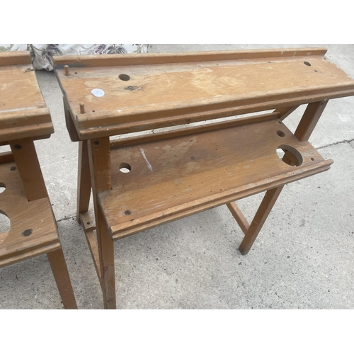 2674 - A PAIR OF SCHOOL WORK STANDS