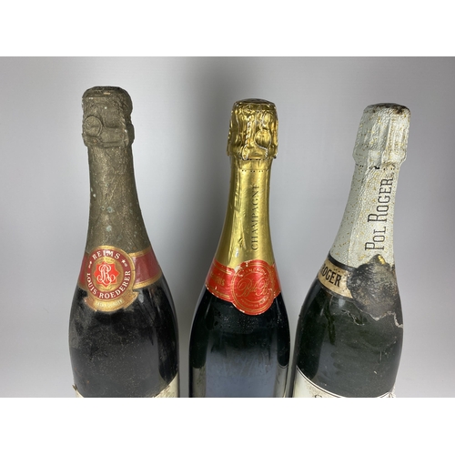 518 - 3 X 75CL BOTTLES - LOUIS ROEDERER, BERTRAND BESSAE & POL ROGER