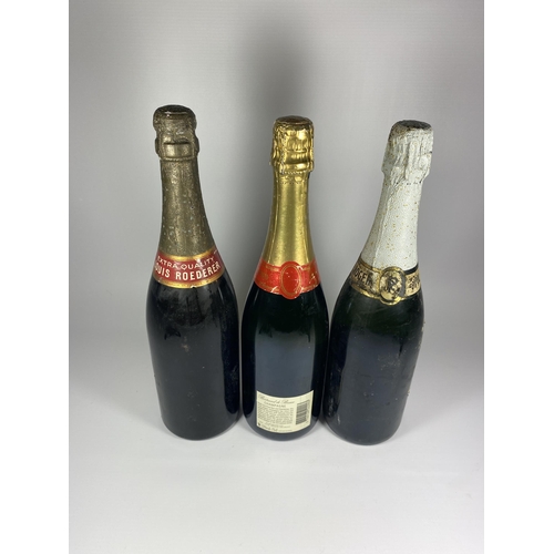 518 - 3 X 75CL BOTTLES - LOUIS ROEDERER, BERTRAND BESSAE & POL ROGER