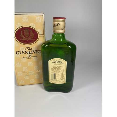 521 - 1 X 35CL BOXED BOTTLE - THE GLENLIVET 1980/1990'S 12 YEAR OLD SINGLE MALT SCOTCH WHISKY