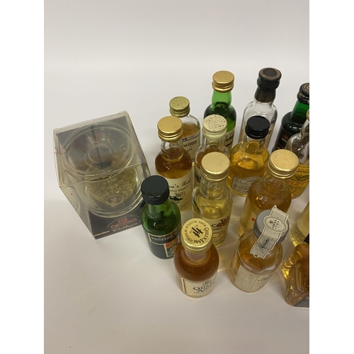 523 - A MIXED COLLECTION OF TWENTY SIX WHISKY & OTHER MINIATURES TO INCLUDE CRAGGANMORE 12 YEAR OLD, LINKW... 