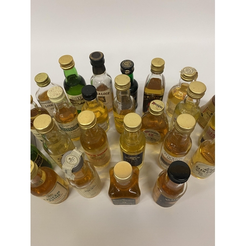 523 - A MIXED COLLECTION OF TWENTY SIX WHISKY & OTHER MINIATURES TO INCLUDE CRAGGANMORE 12 YEAR OLD, LINKW... 