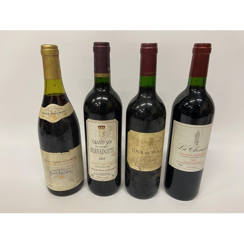 526 - 4 X 75CL BOTTLES - DENIS PHILIBERT 1989 NUITS SAINT GEORGES, LA CHEMADE 2000, GRAND VIN DU CHATEAU B... 