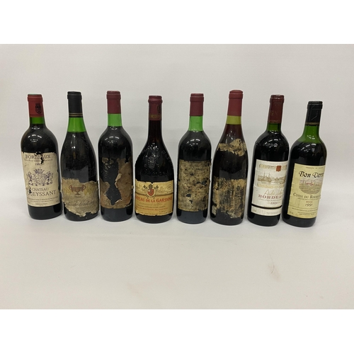 529 - 8 X 75CL MIXED BOTTLES - BON VERRE COTES DU ROUSSILLON 1991, ANDRE LALBERT 2004 BORDEAUX,