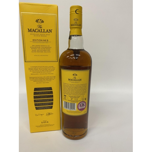 539 - 1 X 70CL BOXED BOTTLE - THE MACALLAN EDITION 3 HIGHLAND SINGLE MALT SCOTCH WHISKY