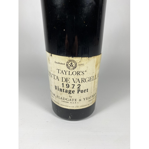 551 - 1 X 75CL BOTTLE - TAYLOR'S VINTA DE VARGELLAS 1972 VINTAGE PORT (CAPSULE A/F)