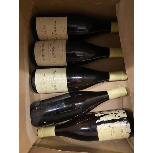 560 - 5 X 75CL BOTTLES - MERSAULT GOUTTES 2001 PREMIER CRU