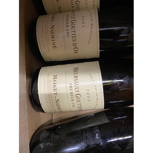 560 - 5 X 75CL BOTTLES - MERSAULT GOUTTES 2001 PREMIER CRU