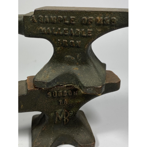 35 - TWO VINTAGE HEAVY SAMPLE MINIATURE ANVILS