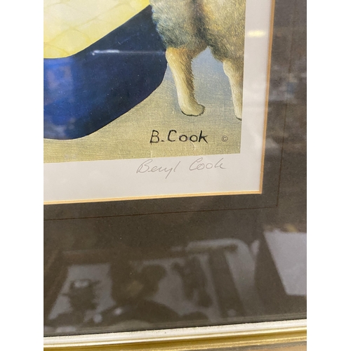 59 - A FRAMED BERYL COOK (1926-2008) PENCIL SIGNED PRINT WITH FINE ART GUILD STAMP TO THE LOWER LEFT CORN... 