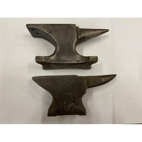 69 - TWO MINIATURE HEAVY SAMPLE ANVILS