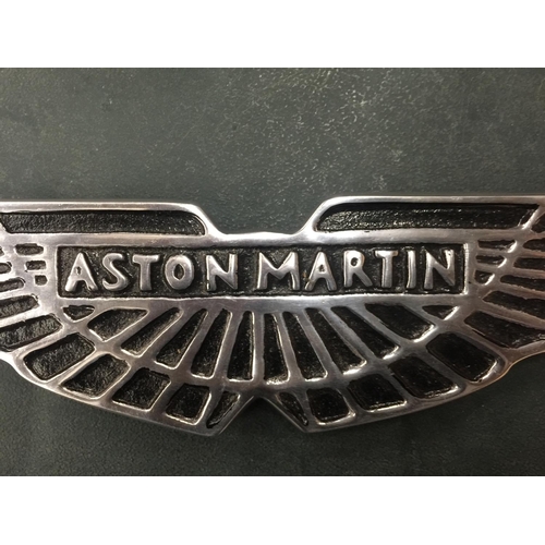 101 - A CHROME ASTON MARTIN SIGN