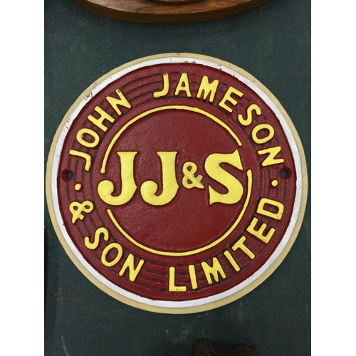 128 - A VINTAGE STYLE CAST JOHN JAMESON AND SON LIMITED SIGN