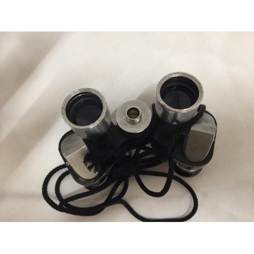 134 - A PAIR OF MINIATURE CHROME PRECISION COATED 'UNISCOPE' BINOCULARS