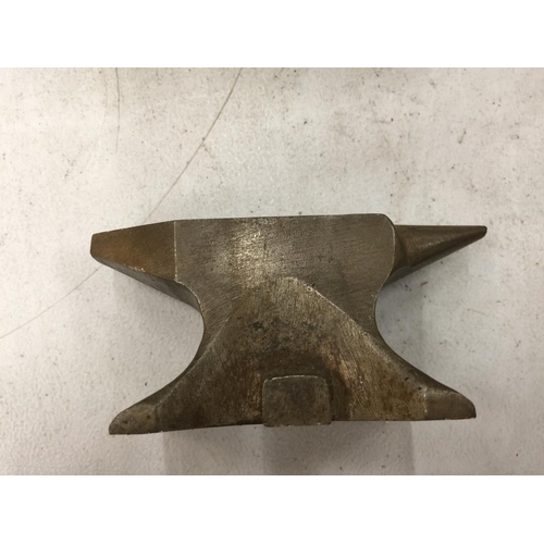 140 - THREE SALES REPRESENTATIVE'S SAMPLE CAST IRON AND BRASS ANVILS