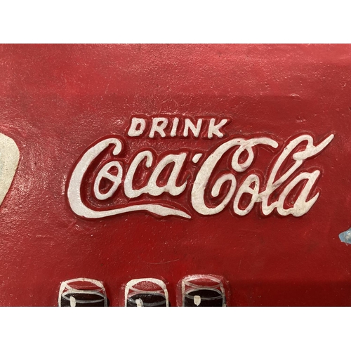 184 - A 'DRINK COCA-COLA' CAST SIGN 30CM X 15CM