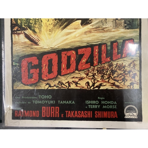 202 - A SPAGNOLI GODZILLA POSTER 44CM X 29CM