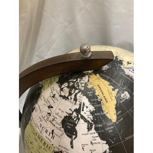 208 - A VINTAGE STYLE GLOBE ON A WOODEN BASE