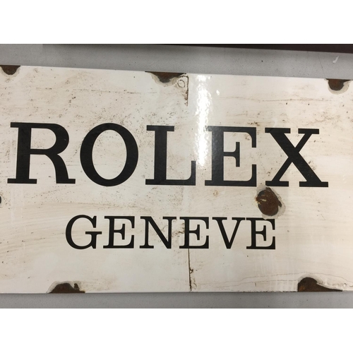 216 - A ROLEX GENEVE ENAMEL SIGN 60CM X 24CM