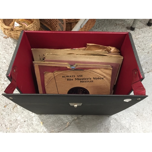 255 - A COLLECTION OF 78RPM RECORDS IN A CASE TO INCLUDE EVERY DAY IS MOTHER'S DAY, THE ROSARY, ETERNALLY,... 