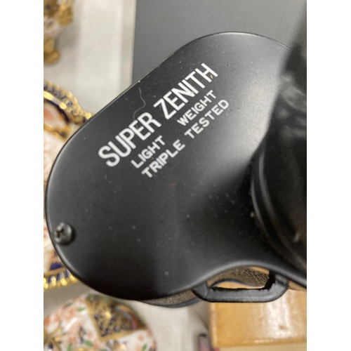 280 - A PAIR OF SUPER ZENITH BINOCULARS IN A CASE