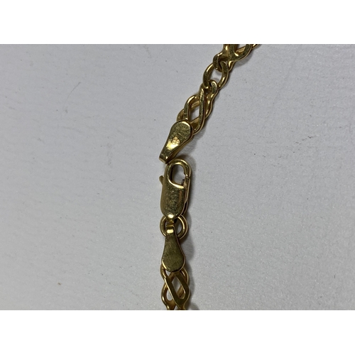 916 - A 9CT YELLOW GOLD BRACELET, WEIGHT 4G