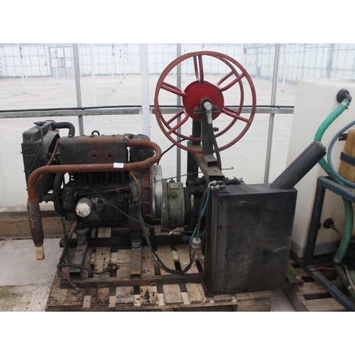 106 - A THREE CYLINDER LISTER PETTER DIESEL ENGINE  NO VAT