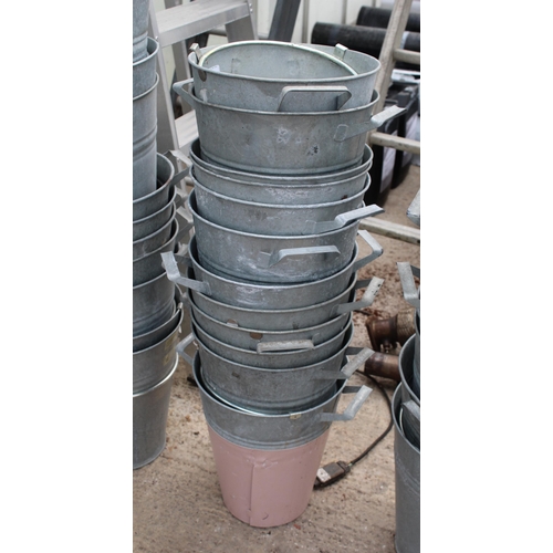 65 - 12 GALVANISED BUCKETS  NO VAT