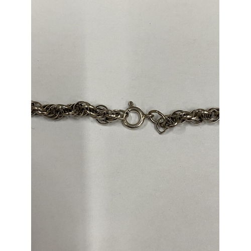 12 - A LARGE SILVER ROPE CHAIN NECKLACE