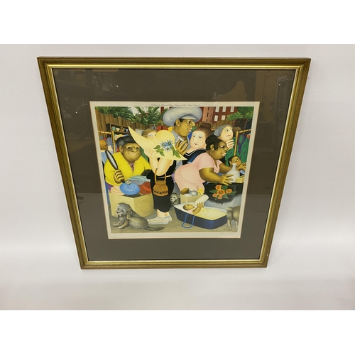 120 - A FRAMED BERYL COOK (1926-2008) PENCIL SIGNED PRINT WITH FINE ART GUILD STAMP TO THE LOWER LEFT CORN... 