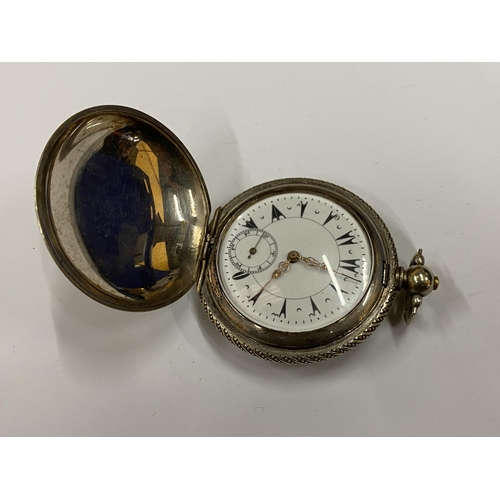 34 - A VINTAGE SILVER PLATED POCKET WATCH