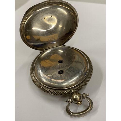 34 - A VINTAGE SILVER PLATED POCKET WATCH