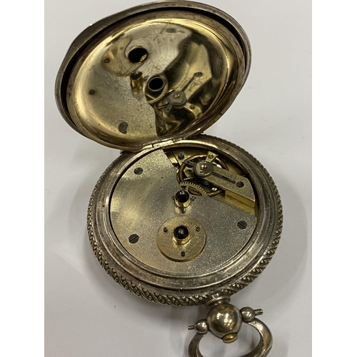 34 - A VINTAGE SILVER PLATED POCKET WATCH