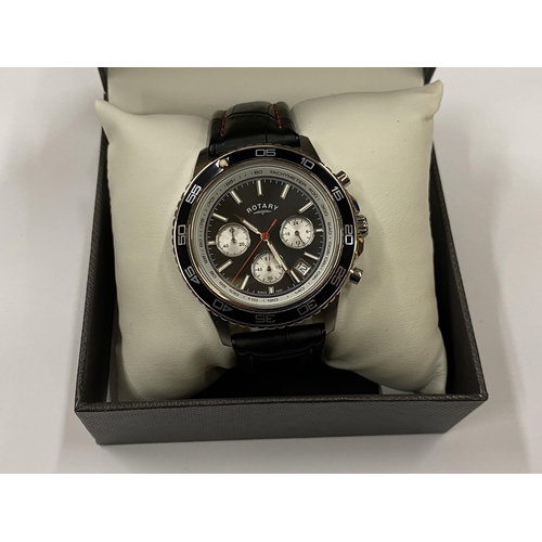 50 - A BOXED GENTS ROTARY CHRONOGRAPH WATCH