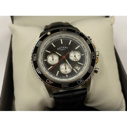 50 - A BOXED GENTS ROTARY CHRONOGRAPH WATCH