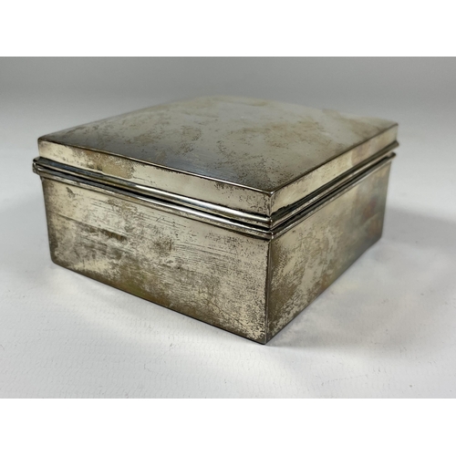 12 - A GEORGE V SILVER CIGARETTE BOX, HALLMARKS FOR BIRMINGHAM 1930