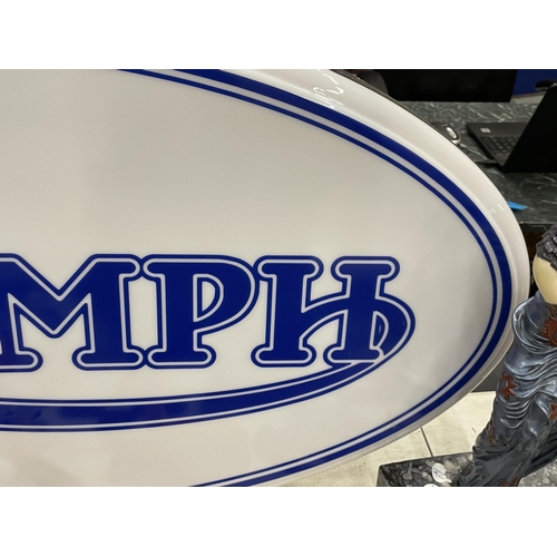 30 - A TRIUMPH ILLUMINATED LIGHT BOX SIGN - WORKING ORDER AT TIME OF CATALOGUING.  WIDTH 94CM, HEIGHT 48C... 